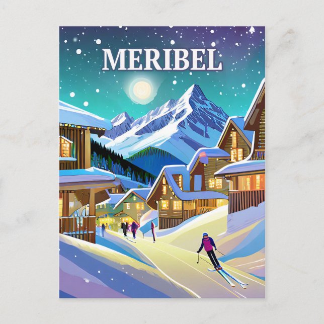 Meribel: Alpestre-Harmonie unter Winterglanz Postkarte (Vorderseite)