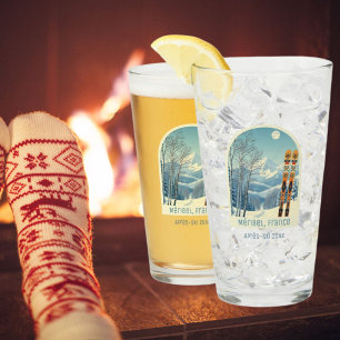 Méribel France ferien après ski bier glass Glas