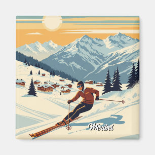 Méribel France Skier Skiing Magnet