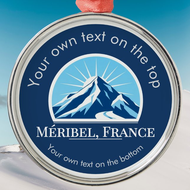 Méribel France Skigebiet Souvenir Medal Ornament Aus Metall (Von Creator hochgeladen)