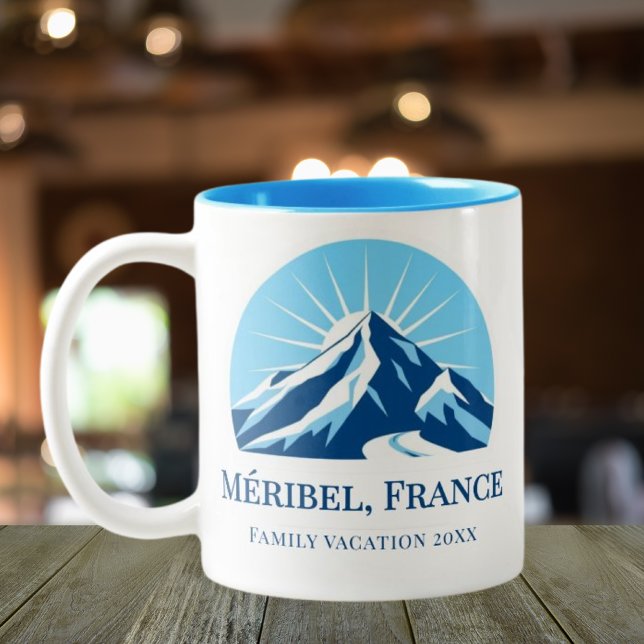 Méribel Meribel Frankreich Skigebiet Souvenir Zweifarbige Tasse (Von Creator hochgeladen)