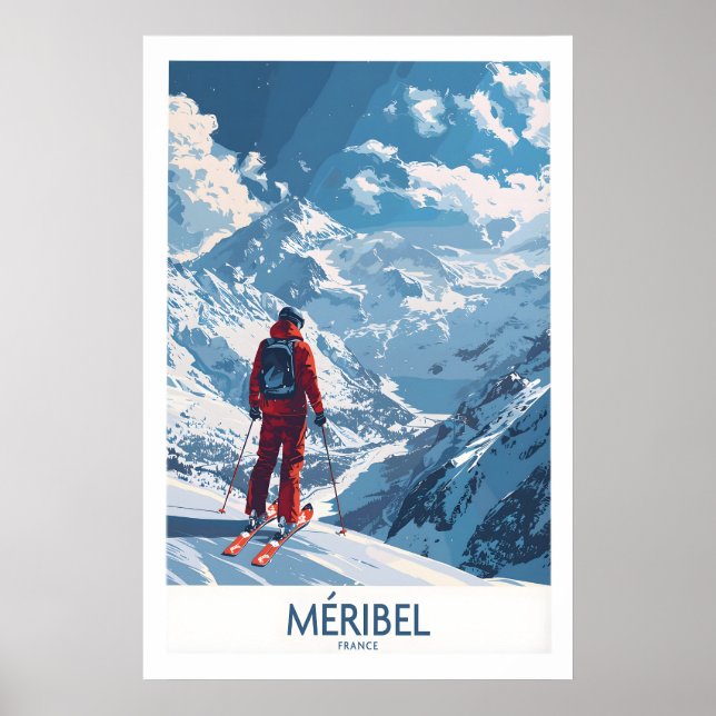 Meribel Ski Print - Frankreich 1 Poster (Vorne)