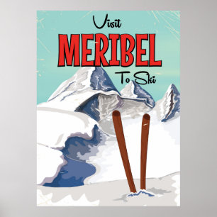 Meribel zum Skifahren Poster