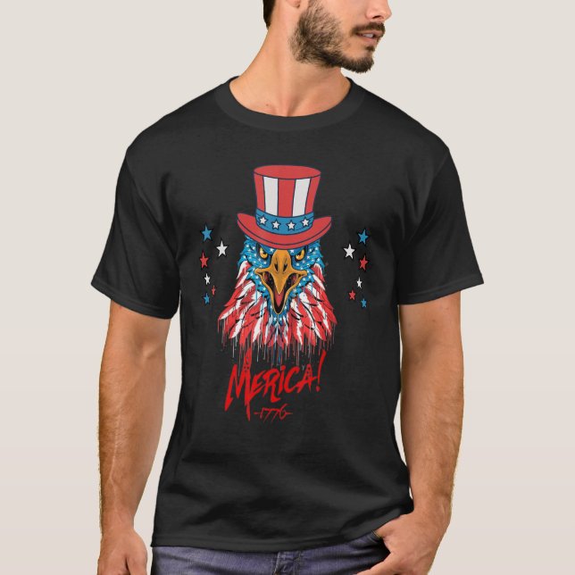 Merica - 1776 - Patriotic USA Eagle Of Freedom - 4 T-Shirt (Vorderseite)