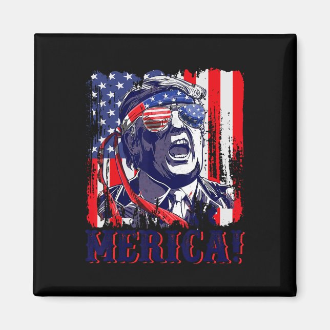 Merica 4. Juli Amerikanische Flagge Murica merica  Magnet (Vorne)