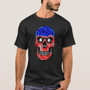 Merica 4. Juli Amerikanische Flagge Skull USA Inde T-Shirt