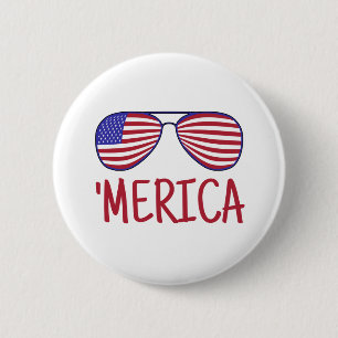'Merica 4. Juli Brille Button