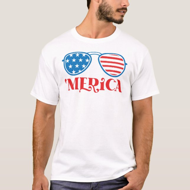 "Merica - 4. Juli Design-32042 T-Shirt (Vorderseite)