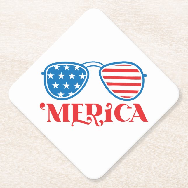 Merica 4. Juli Design-32042 Untersetzer (Vorderseite)