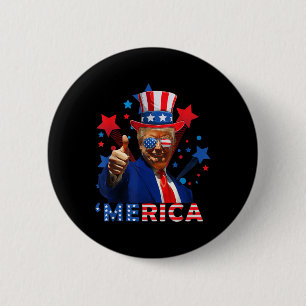 Merica 4. Juli Feuerwerk Funny Trump Independe Button