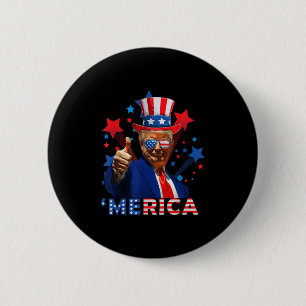 Merica 4. Juli Feuerwerk Funny Trump Independe Button