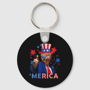 Merica 4. Juli Feuerwerk Funny Trump Independe Schlüsselanhänger