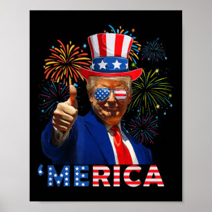 Merica 4. Juli Funny Trump Fireworks Independe Poster