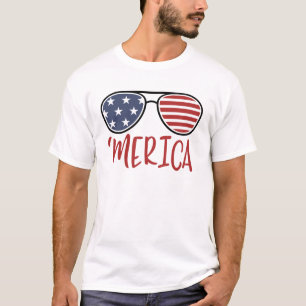 Merica 4. Juli Sonnenbrille Sommer T - Shirt