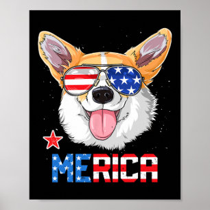 Merica 4. Juli T-Shirt Kinder Jungen Mädchen Hund  Poster
