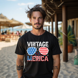 Merica 4. Juli Vintage-amerikanische Flagge Retro T-Shirt