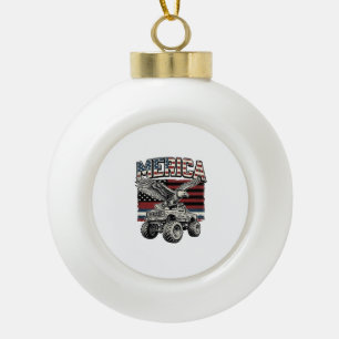 Merica Adler Monster Truck Vintage Patriotisch Keramik Kugel-Ornament