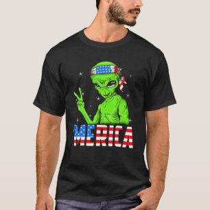 Merica Alien Funny 4. Juli Alien T-Shirt