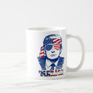 Merica America Happy 4. Juli Trump American Fl Kaffeetasse