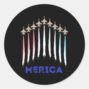 Merica America Jet Flag Trump Patriot Veteran Gesc Runder Aufkleber