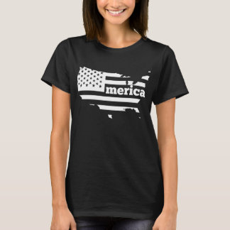 Merica American Flag Karte T-Shirt