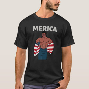 Merica American Mullet Business im vorderen Party T-Shirt