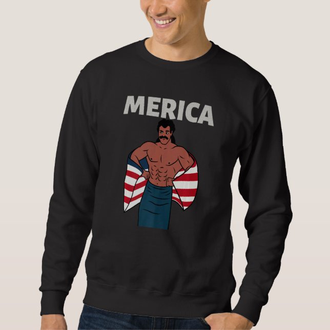 Merica American Mullet Business In Front Party In  Sweatshirt (Vorderseite)