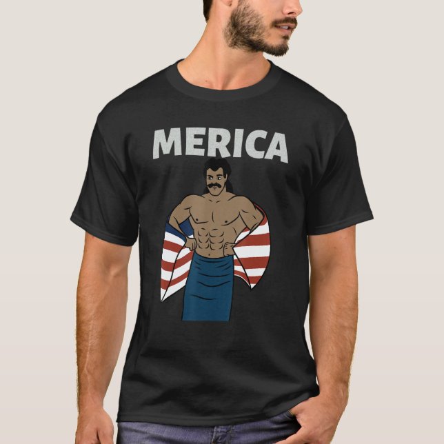 Merica American Mullet Business In Front Party In  T-Shirt (Vorderseite)