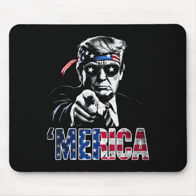 Merica Amerika Lustig Trump 4. Juli  Mousepad (Vorne)