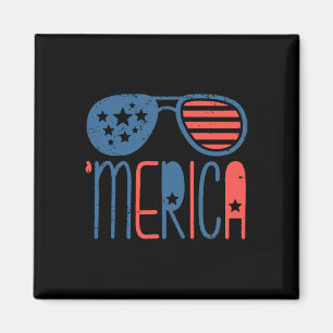 Merica Amerikanische Flagge Aviator Kleinkind 4. J Magnet