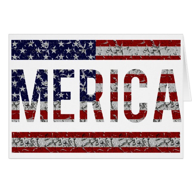 MERICA - Amerikanische Stolz-Jargon USA-Flagge (Vorderseite (Horizontal))