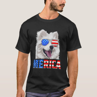 Merica Amerikanischer Eskimo Hund Amerikanische Fl T-Shirt