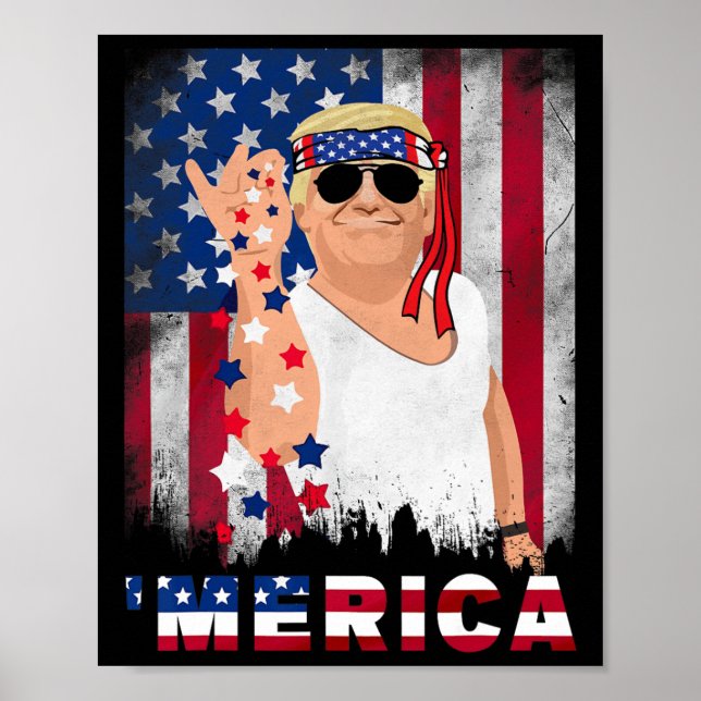 Merica Bae Salt Sprinkle American Flag Patriotics Poster (Vorne)