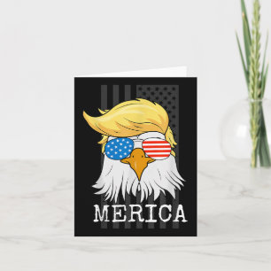 Merica Bald Adler 4. Juli Trump American Flag Karte