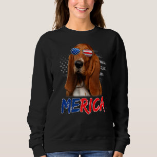 Merica Basset Hound Dog Usa Flag Sonnenbrille 4. J Sweatshirt