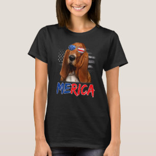 Merica Basset Hound Dog Usa Flag Sonnenbrille 4. J T-Shirt