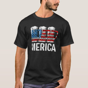 Merica Beer American Flag T Shirt 4. Juli Shir