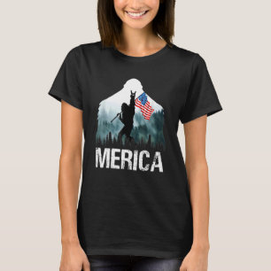 Merica Big Foot 4. Juli US Flag American Men W T-Shirt