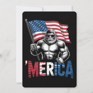 Merica Bigfoot American Flag Patriotic 4. Juli Einladung