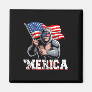 Merica Bigfoot Amerikanische Flagge Patriotischer Magnet