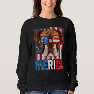 Merica Boxer Dog 4. Juli Amerikanische Flagge Sweatshirt
