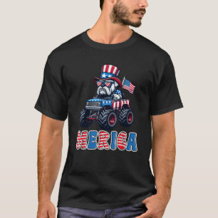 Merica Bulldog Monster Truck 4. Juli Amerikaner T-Shirt