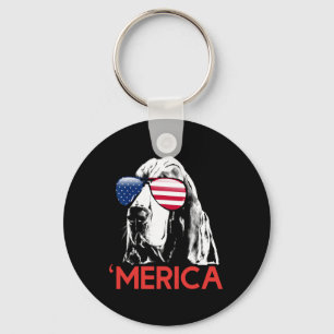 Merica Bysset Hound American Flag 4. Juli Schlüsselanhänger