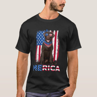 Merica Chocolate Labrador Usa Flag Sonnenbrille 4t T-Shirt