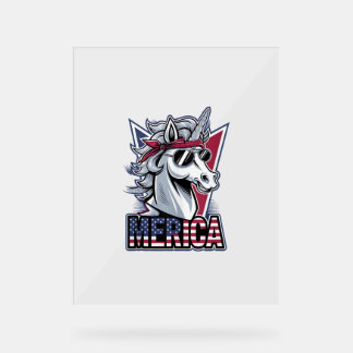 Merica Cool Unicorn Patriotic Vibes Tank Top Acrylschild