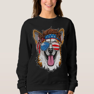 Merica Corgi Dog 4. Juli Amerikanische Flagge Sweatshirt