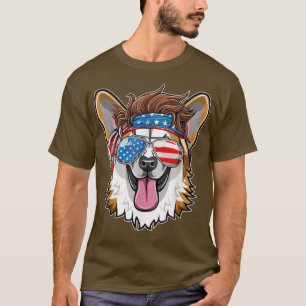 Merica Corgi Dog 4. Juli Amerikanische Flagge T-Shirt