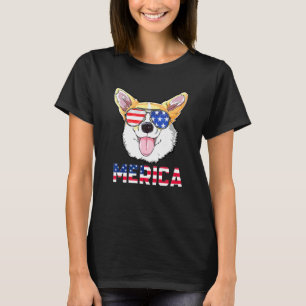 Merica Corgi Hund Amerikanische Flagge 4. Juli Pat T-Shirt