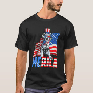 Merica Dalmatiner 4. Juli Amerikanische USA-Flagge T-Shirt