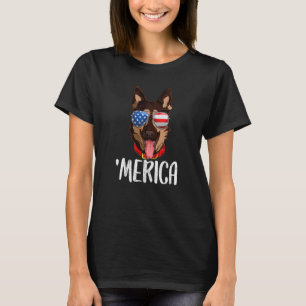 Merica Deutscher Schäferhund 4. Juli Amerikanische T-Shirt
